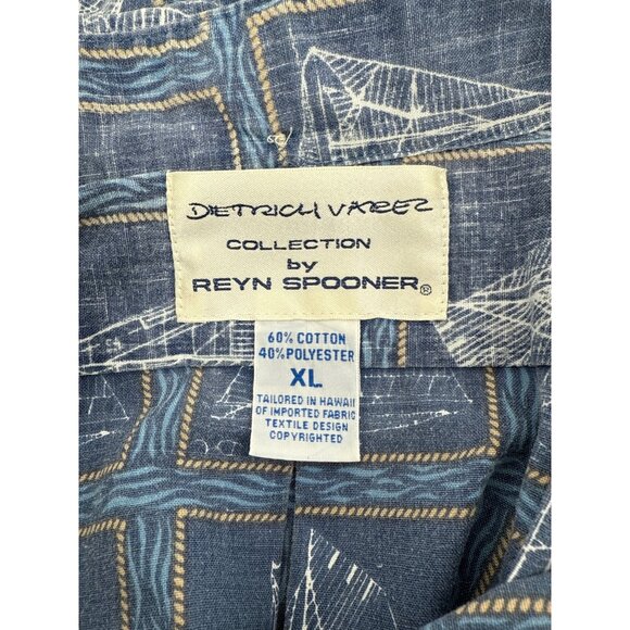 Dietrich Varez Reyn Spooner Mens Nautical Sailboat Print Blue‎ Button-Down Shirt - Picture 7 of 9